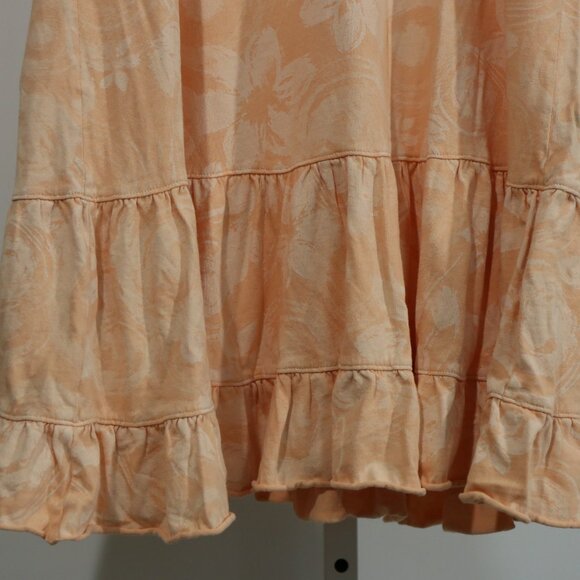 Fresh Produce Sleeveless Ruffle Hem Tank Dress Peach Floral Size Medium USA - Picture 7 of 7